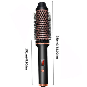 GlowWave Pro: 2-in-1 Ionic Hair Curler and Straightener Brush