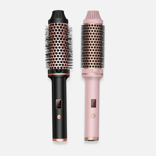 GlowWave Pro: 2-in-1 Ionic Hair Curler and Straightener Brush