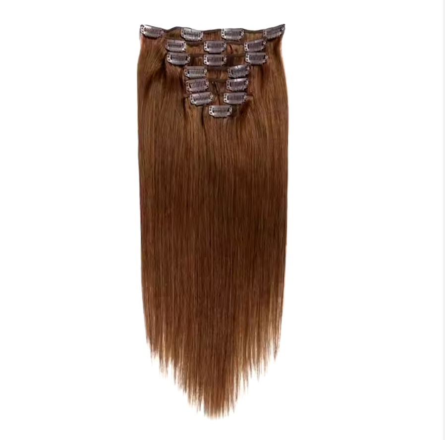 Double Drawn Russian Remy Straight Clip-Ins