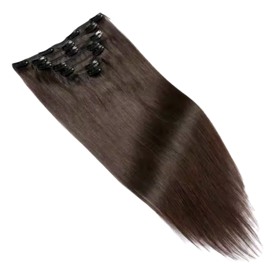 Double Drawn Russian Remy Straight Clip-Ins